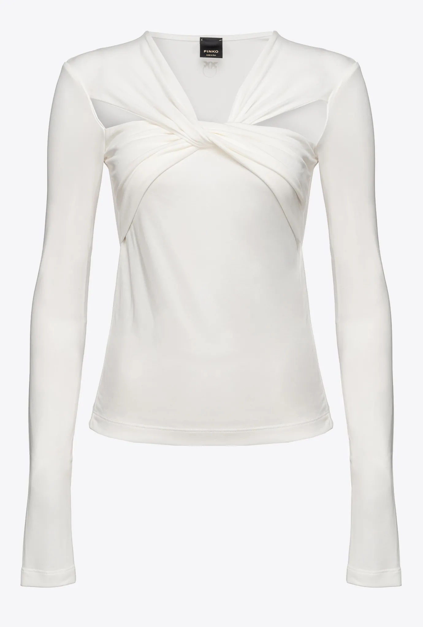 Pièces En Maille|PINKO Top Croise A Manches Longues Blanc Nimbus