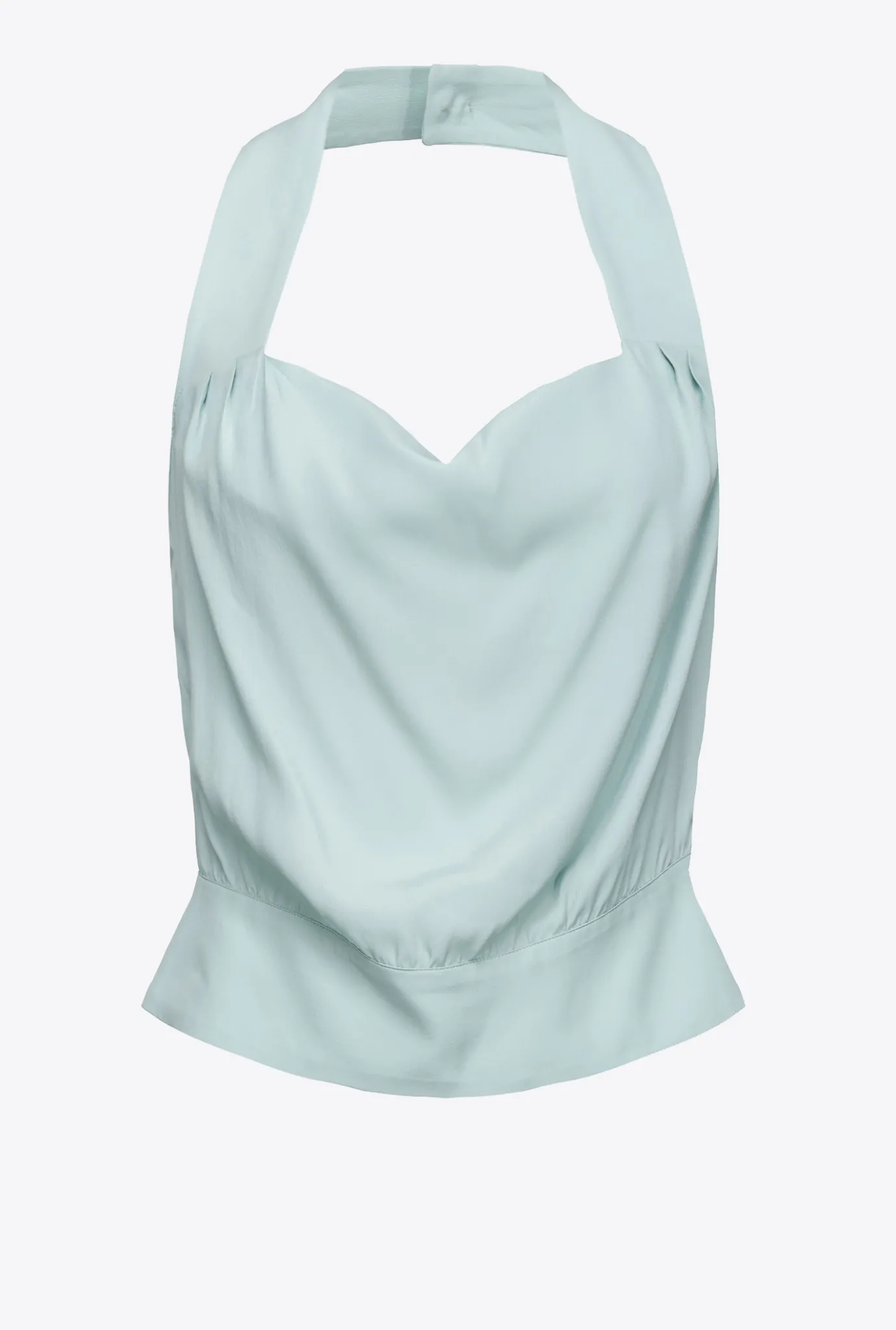 Tailleurs Et Ensembles|PINKO Top Dos Nu Bleu Mousseline