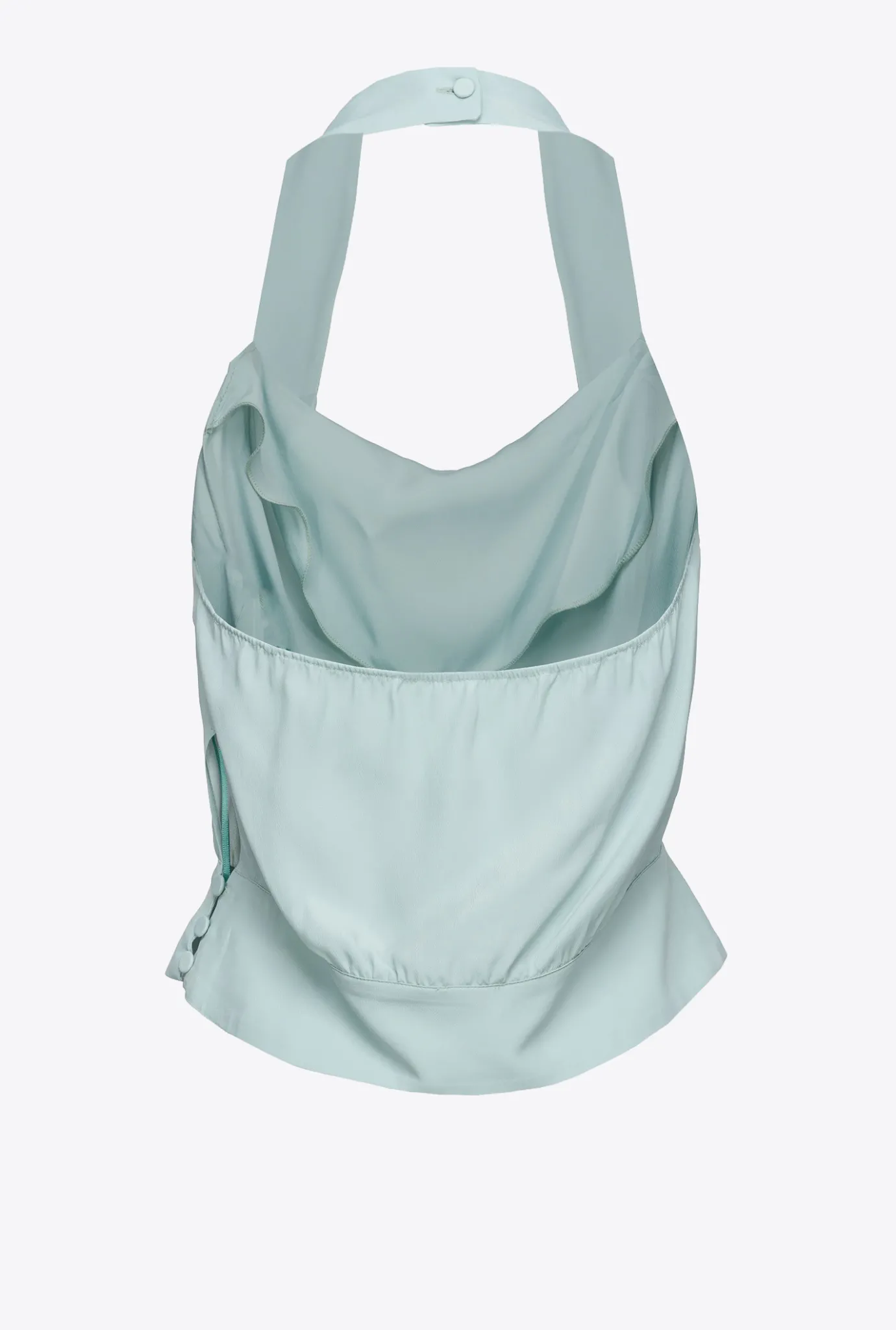 Tailleurs Et Ensembles|PINKO Top Dos Nu Bleu Mousseline