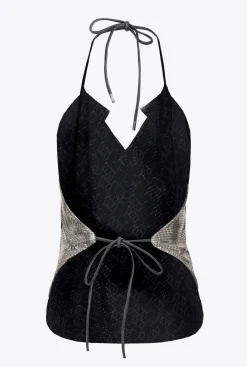 Topwear|PINKO Top Dos Nu En Metal Argent-Metallise