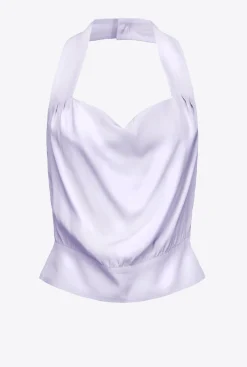 Tailleurs Et Ensembles|PINKO Top Dos Nu En Satin Lilas - Sorbet Clair