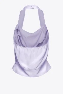 Tailleurs Et Ensembles|PINKO Top Dos Nu En Satin Lilas - Sorbet Clair