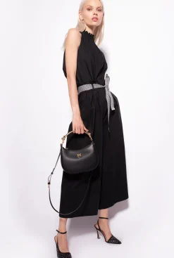 Tailleurs Et Ensembles|PINKO Top En Popeline Noir Limousine