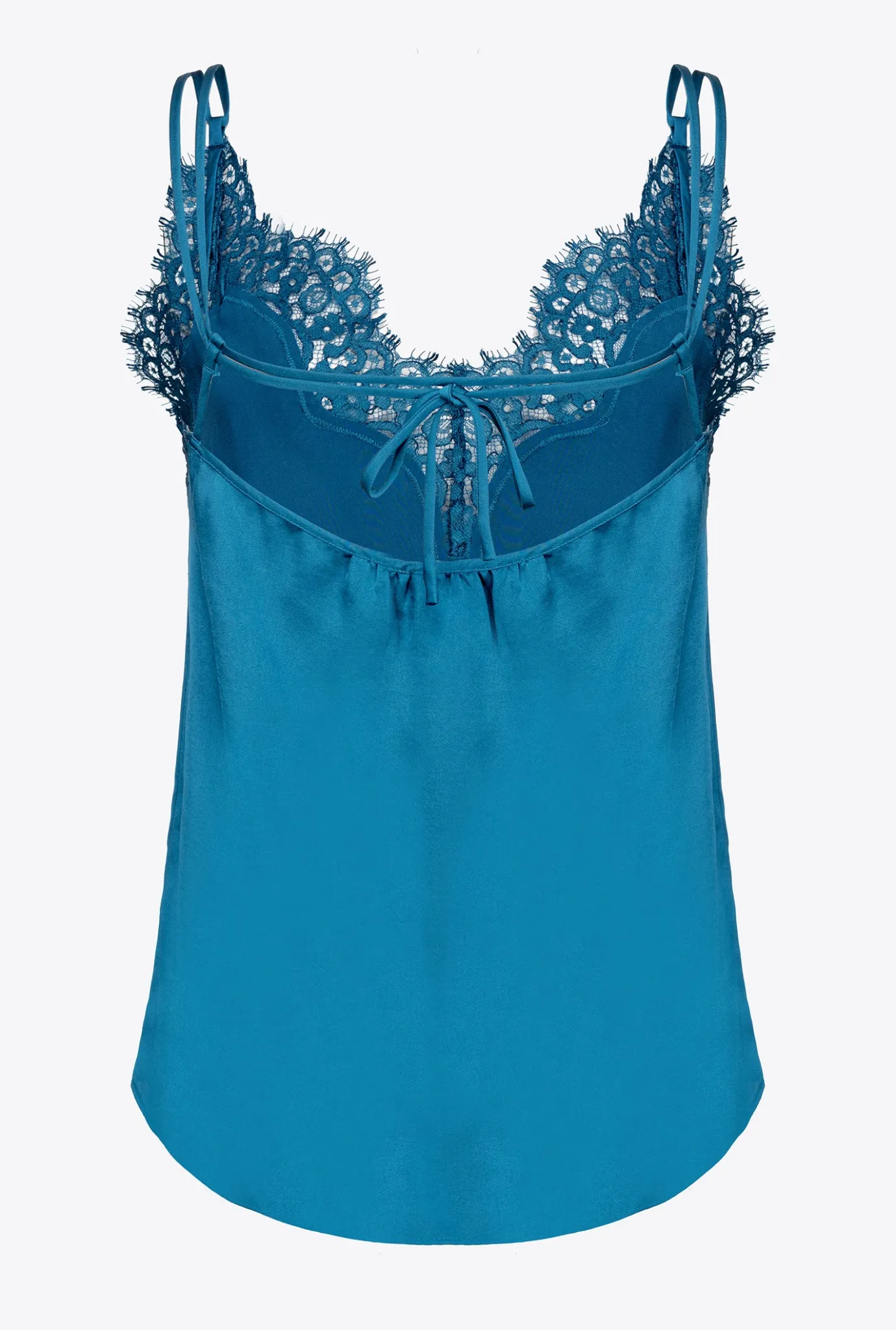 Topwear|PINKO Top En Satin Et Dentelle Bleu Marocain