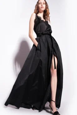 Topwear|PINKO Top En Satin Et Dentelle Noir Limousine