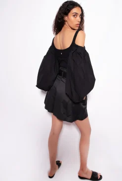 Topwear|PINKO Top En Tricot Et Popeline Noir Limousine