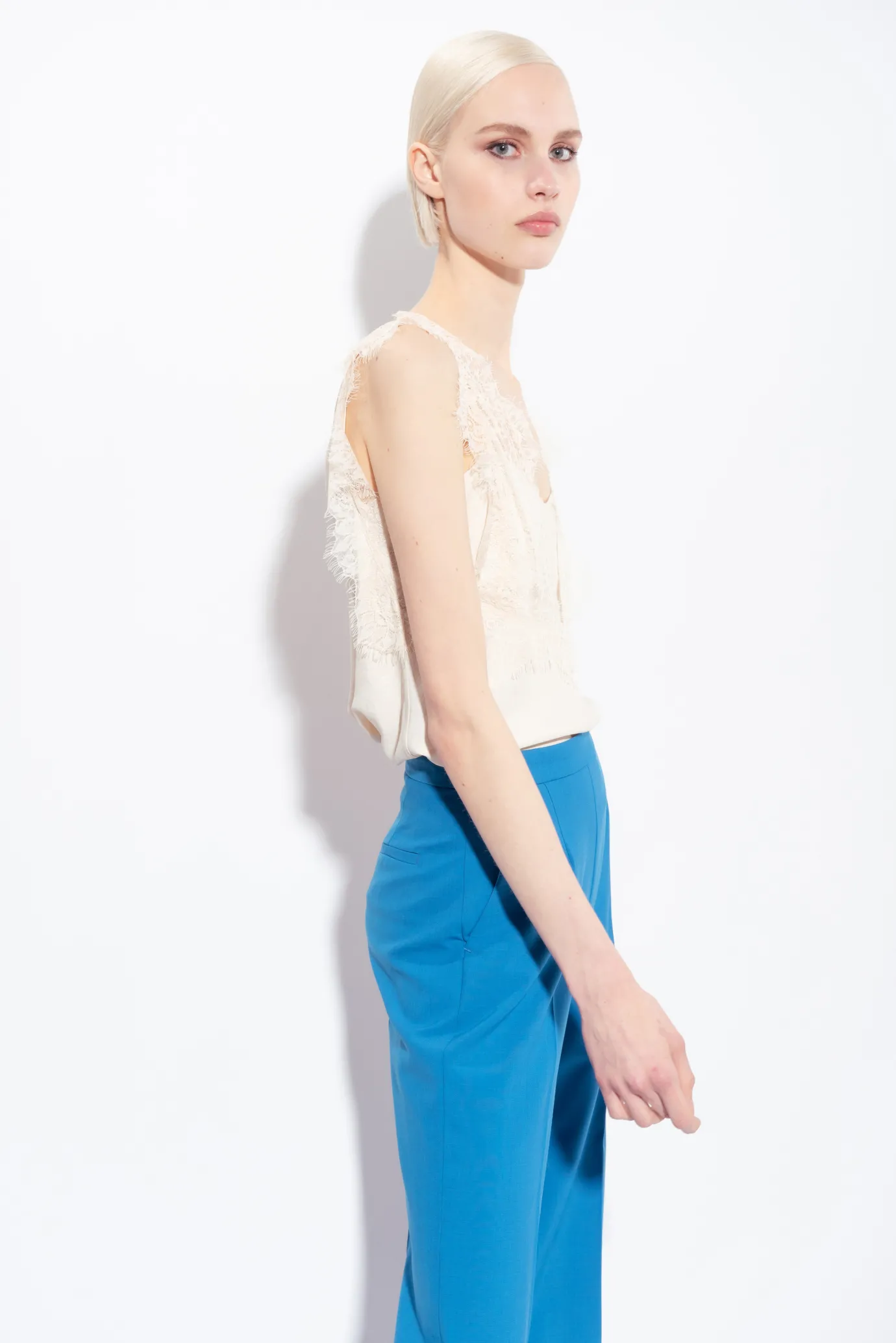 Topwear|PINKO Top Jacquard A Logo En Dentelle Rose Fume Blanc