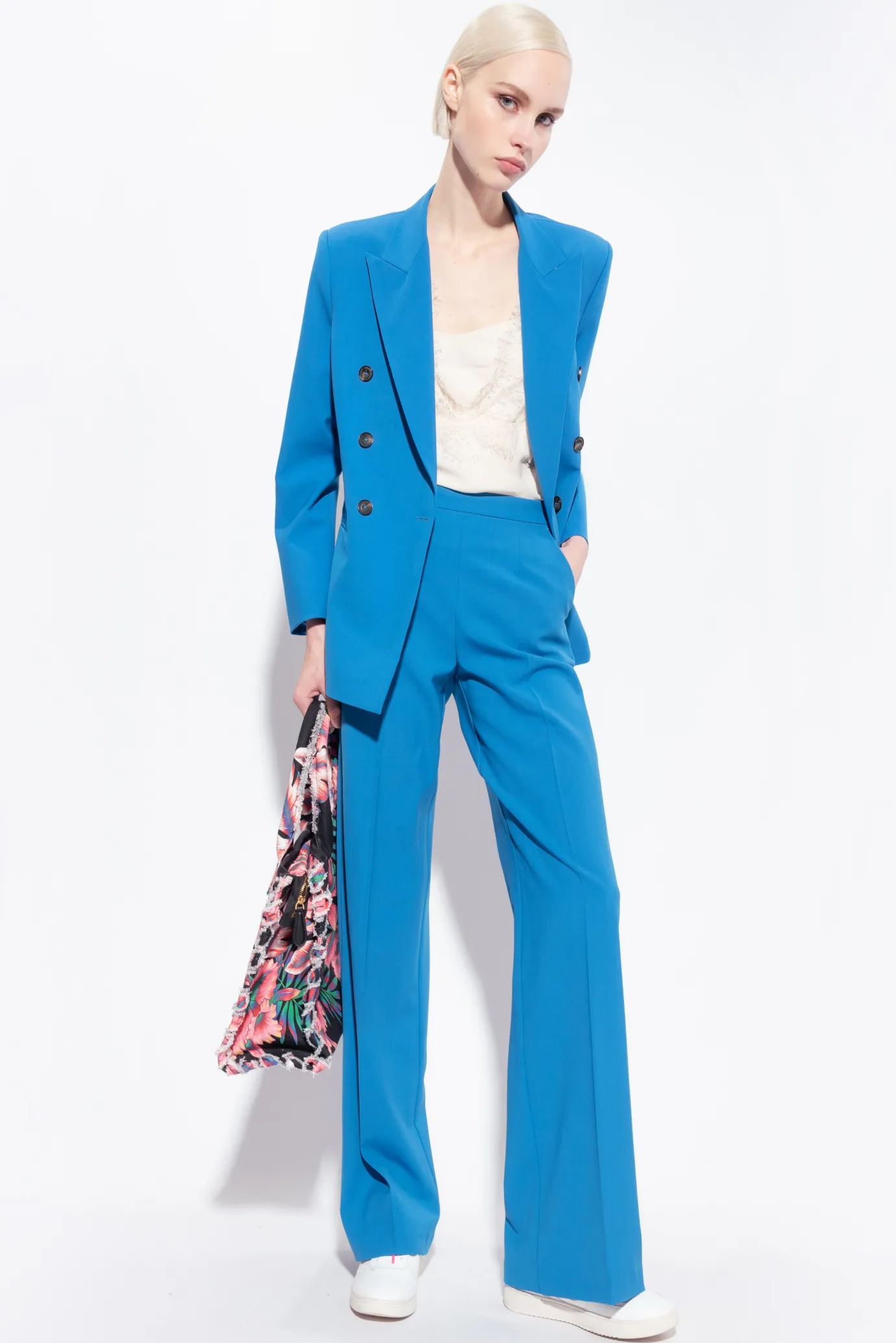 Topwear|PINKO Top Jacquard A Logo En Dentelle Rose Fume Blanc