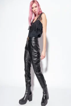 Topwear|PINKO Top Jacquard A Logo En Dentelle Noir Limousine