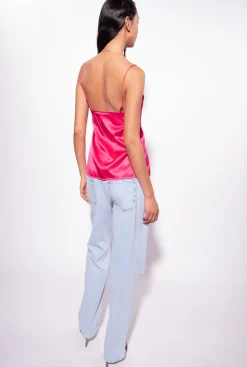 Topwear|PINKO Top Lingerie A Dentelle Rose Rouge