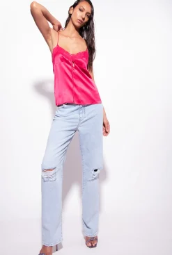 Topwear|PINKO Top Lingerie A Dentelle Rose Rouge