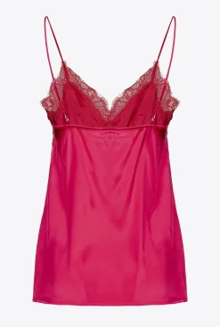 Topwear|PINKO Top Lingerie A Dentelle Rose Rouge