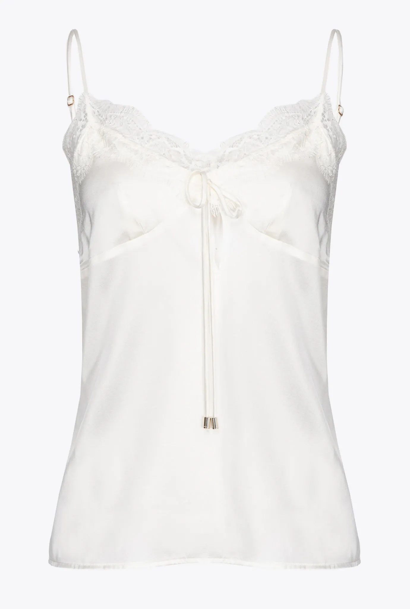Topwear|PINKO Top Lingerie A Dentelle Blanc-Blanche-Neige
