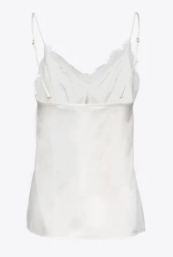 Topwear|PINKO Top Lingerie A Dentelle Blanc-Blanche-Neige