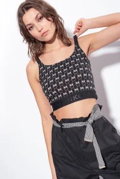 Tailleurs Et Ensembles|PINKO Top Monogram Noir/Creme