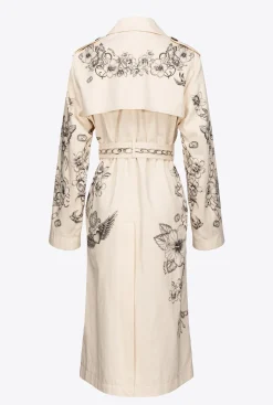 Vêtements D'extérieur|PINKO Trench A Imprime Tatouage Beurre/Noir