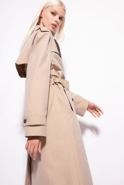 Vêtements D'extérieur|PINKO Trench Avec Boucle Love Birds Beige Safari