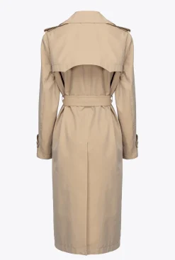 Vêtements D'extérieur|PINKO Trench Avec Boucle Love Birds Beige Safari