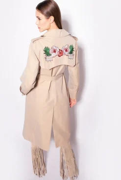 Vêtements D'extérieur|PINKO Trench Brode Beige Safari