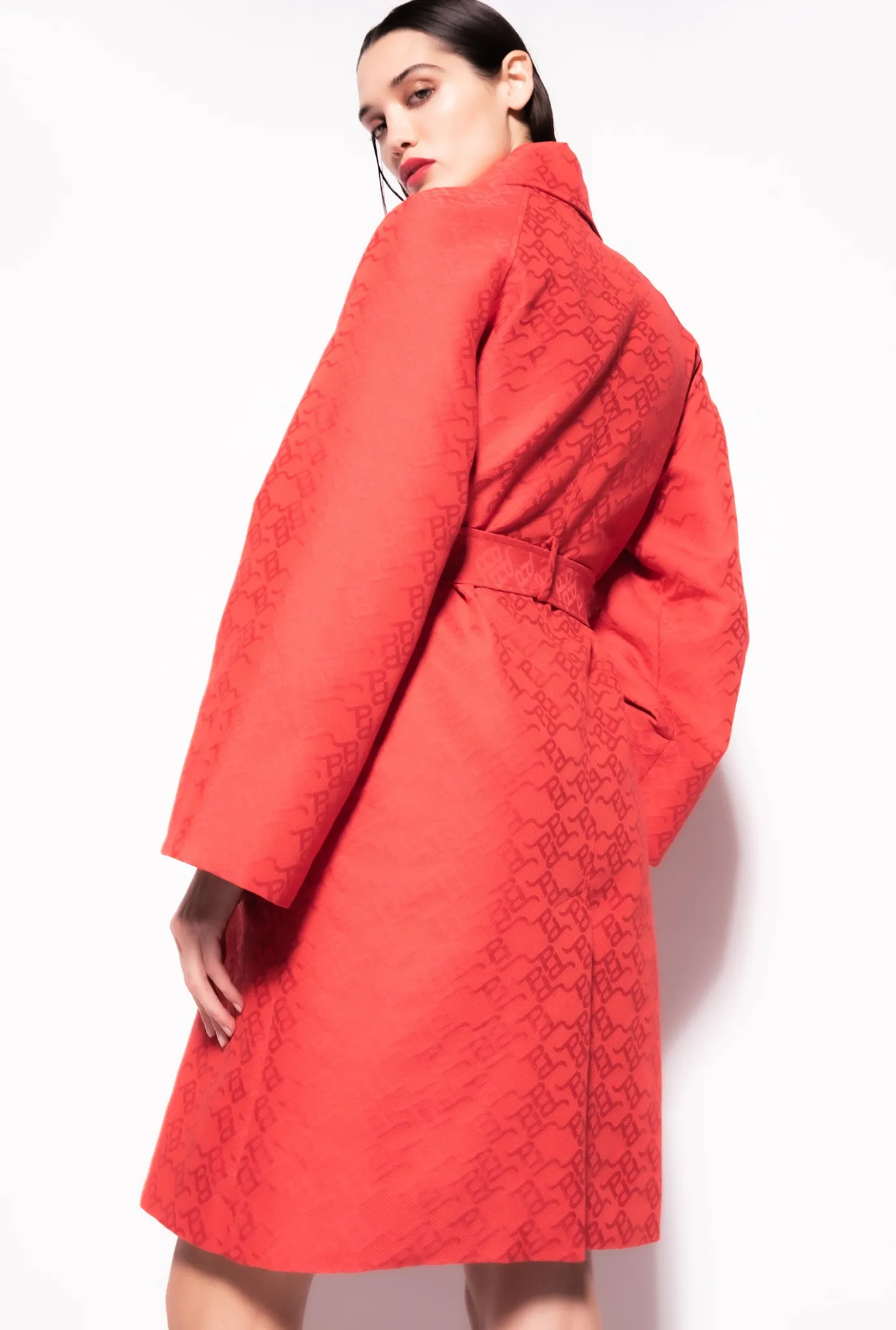 Vêtements D'extérieur|PINKO Trench En Jacquard A Logo Rouge Formule 1