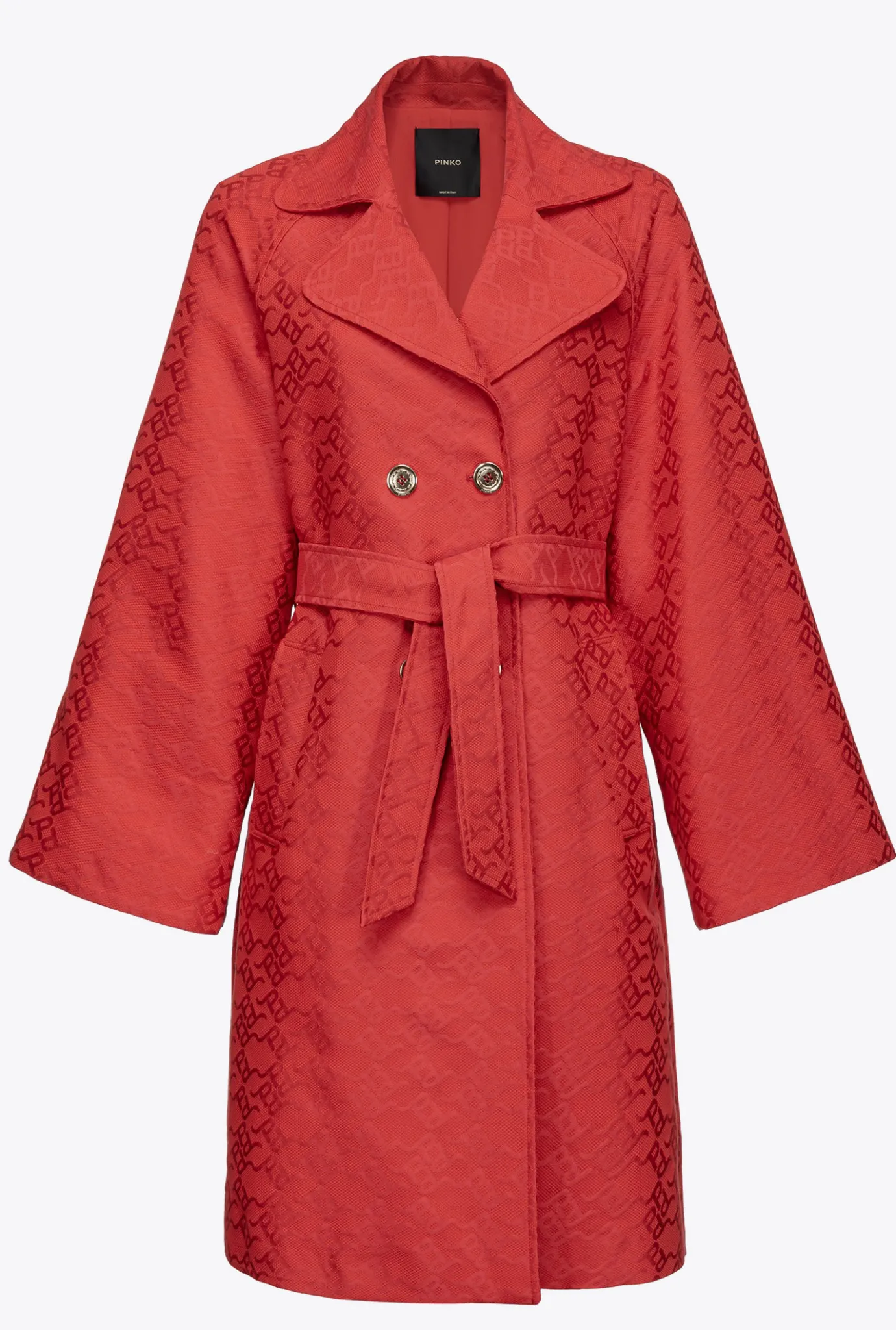 Vêtements D'extérieur|PINKO Trench En Jacquard A Logo Rouge Formule 1