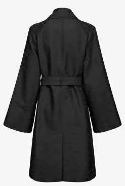 Vêtements D'extérieur|PINKO Trench En Jacquard A Logo Noir Limousine