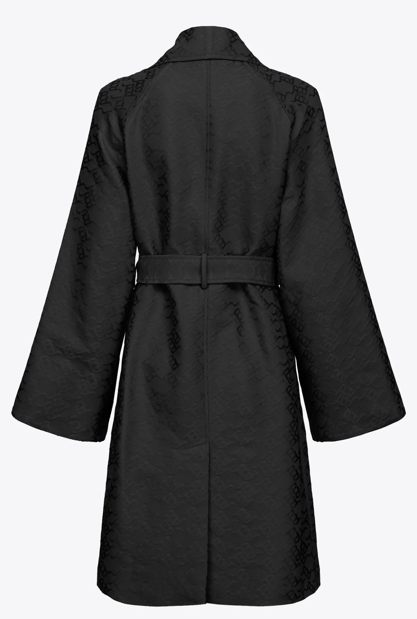 Vêtements D'extérieur|PINKO Trench En Jacquard A Logo Noir Limousine