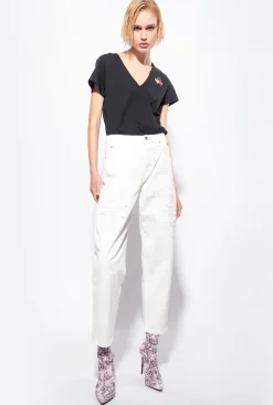 Topwear|PINKO T-Shirt A Broderie Cerises Noir Limousine