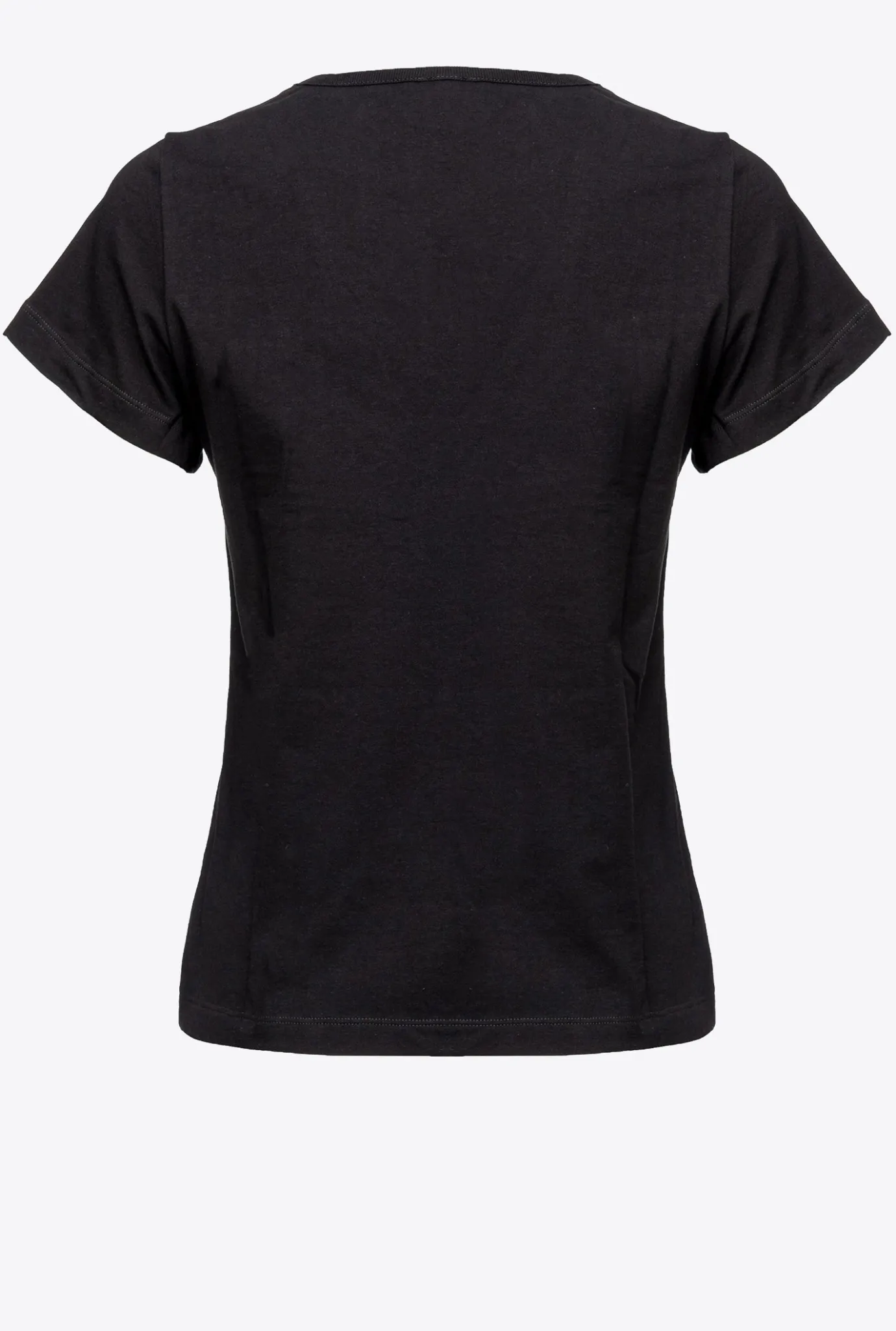Topwear|PINKO T-Shirt A Broderie Cerises Noir Limousine