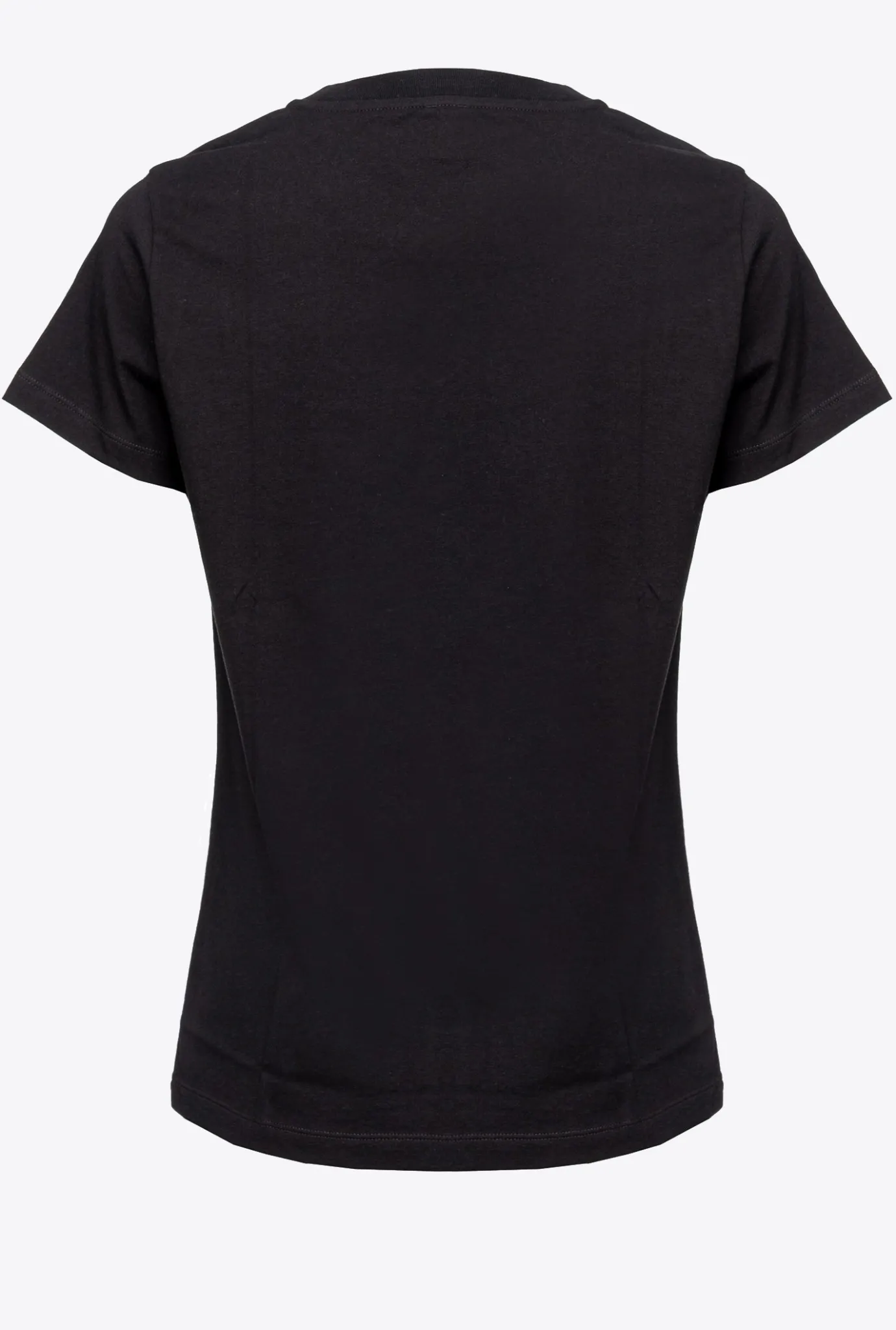 Topwear|PINKO T-Shirt A Broderie Coeur Noir Limousine