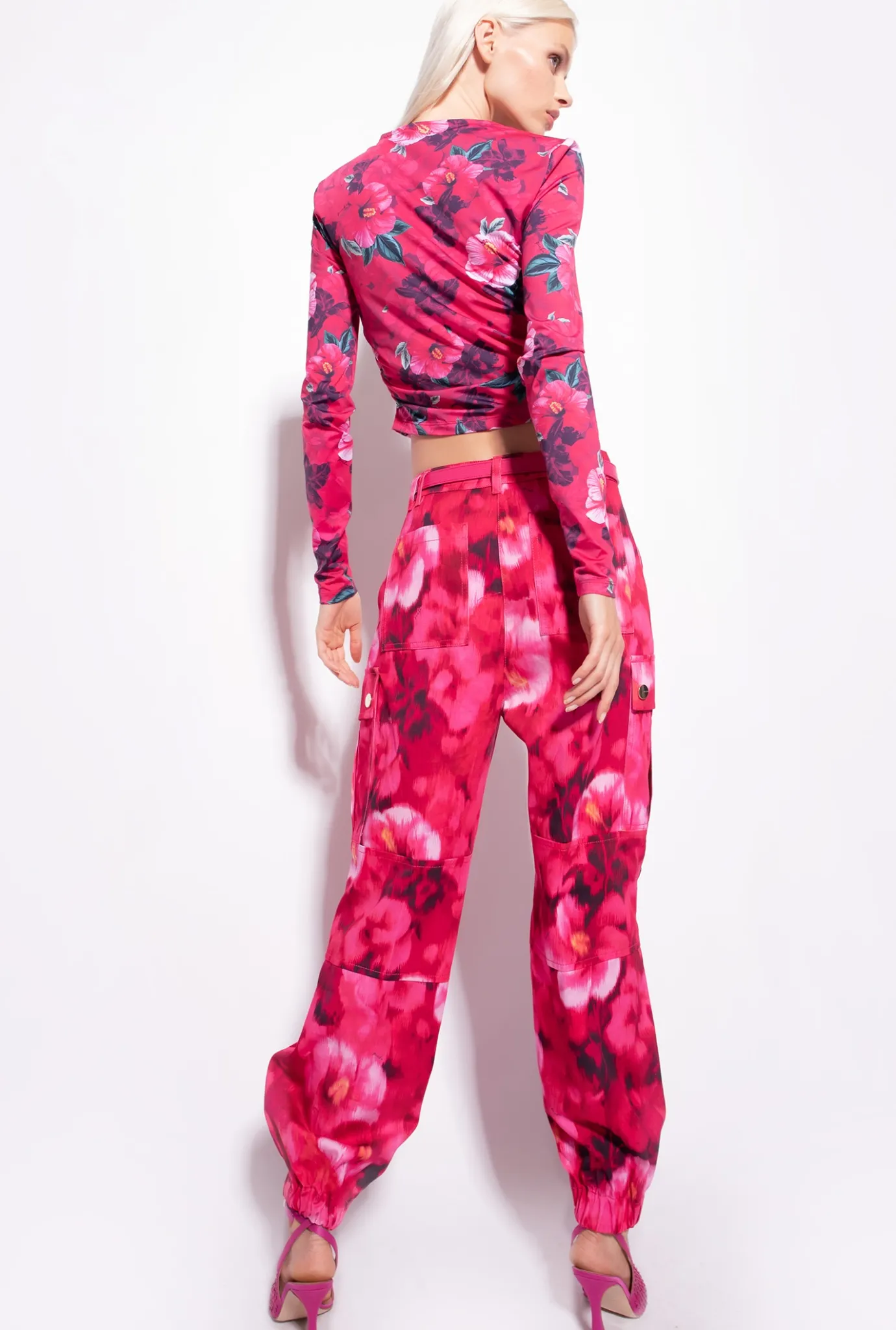 Tailleurs Et Ensembles|PINKO T-Shirt A Imprime Hibiscus Multi.Fuchsia/Rose