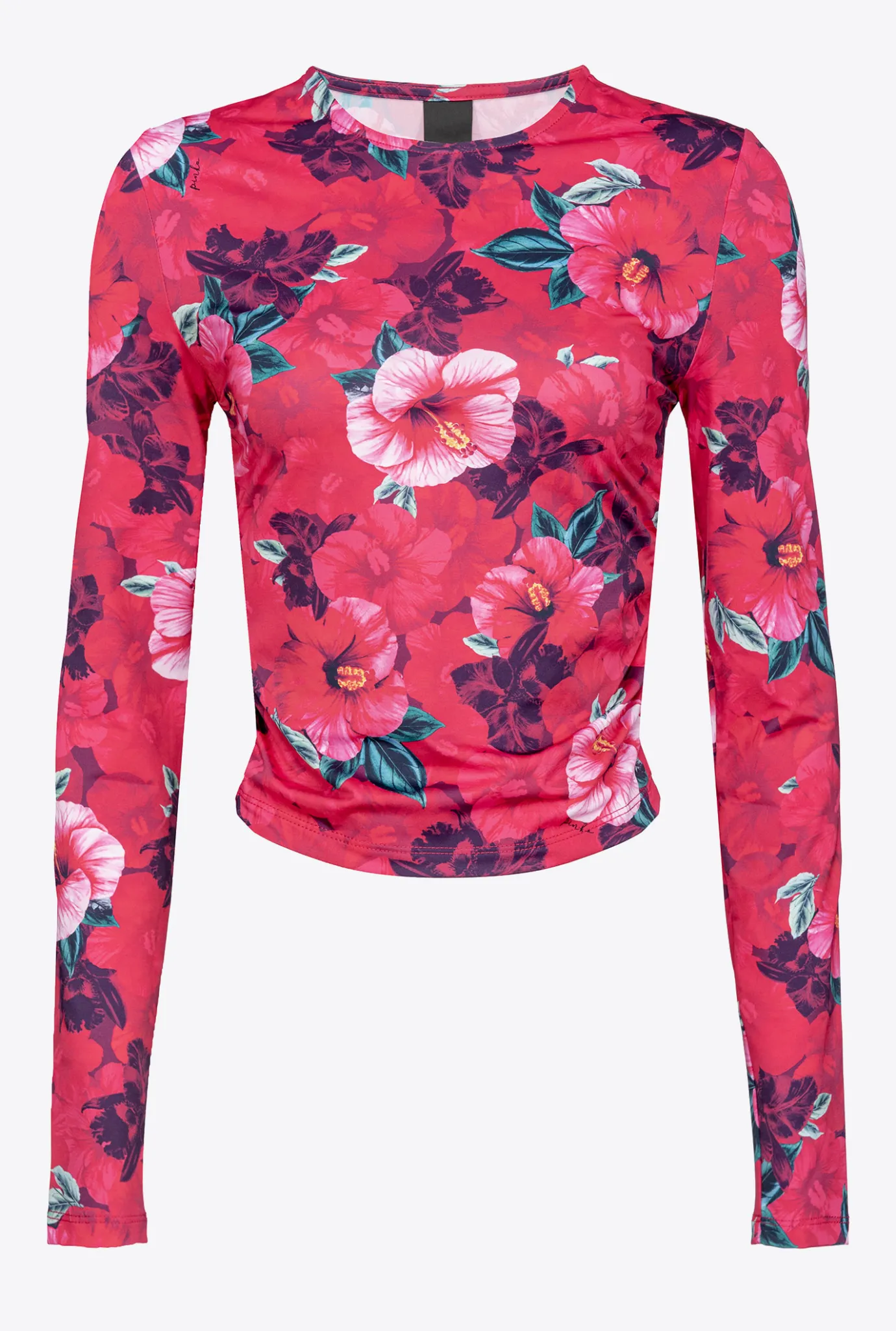 Tailleurs Et Ensembles|PINKO T-Shirt A Imprime Hibiscus Multi.Fuchsia/Rose