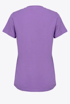 Topwear|PINKO T-Shirt A Logo Etoile Lilas Lavande