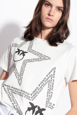 Topwear|PINKO T-Shirt A Logo Etoile Blanc Soie