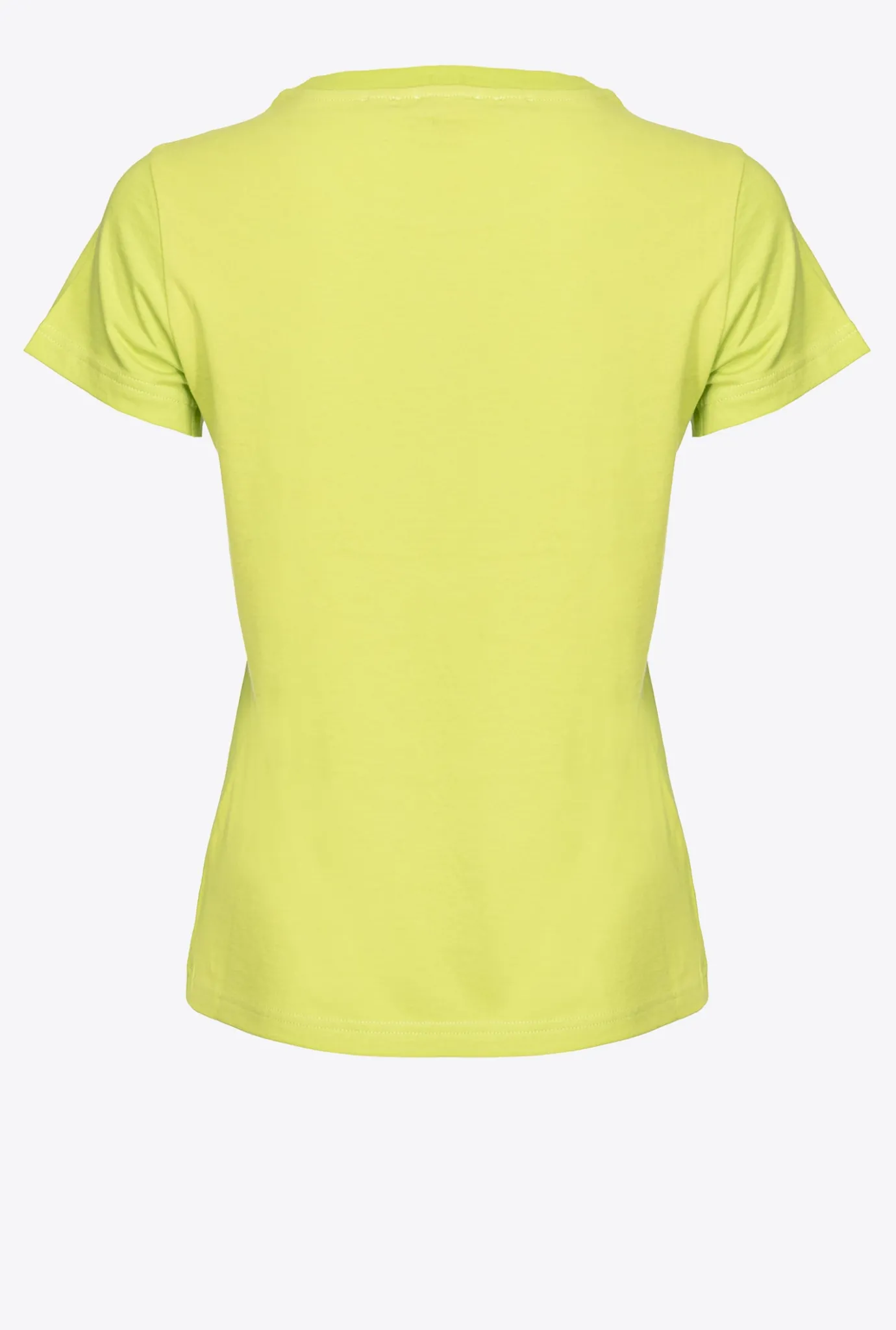Topwear|PINKO T-Shirt A Logo Imprime Citron Vert