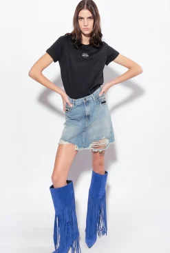Topwear|PINKO T-Shirt A Logo Imprime Noir Limousine