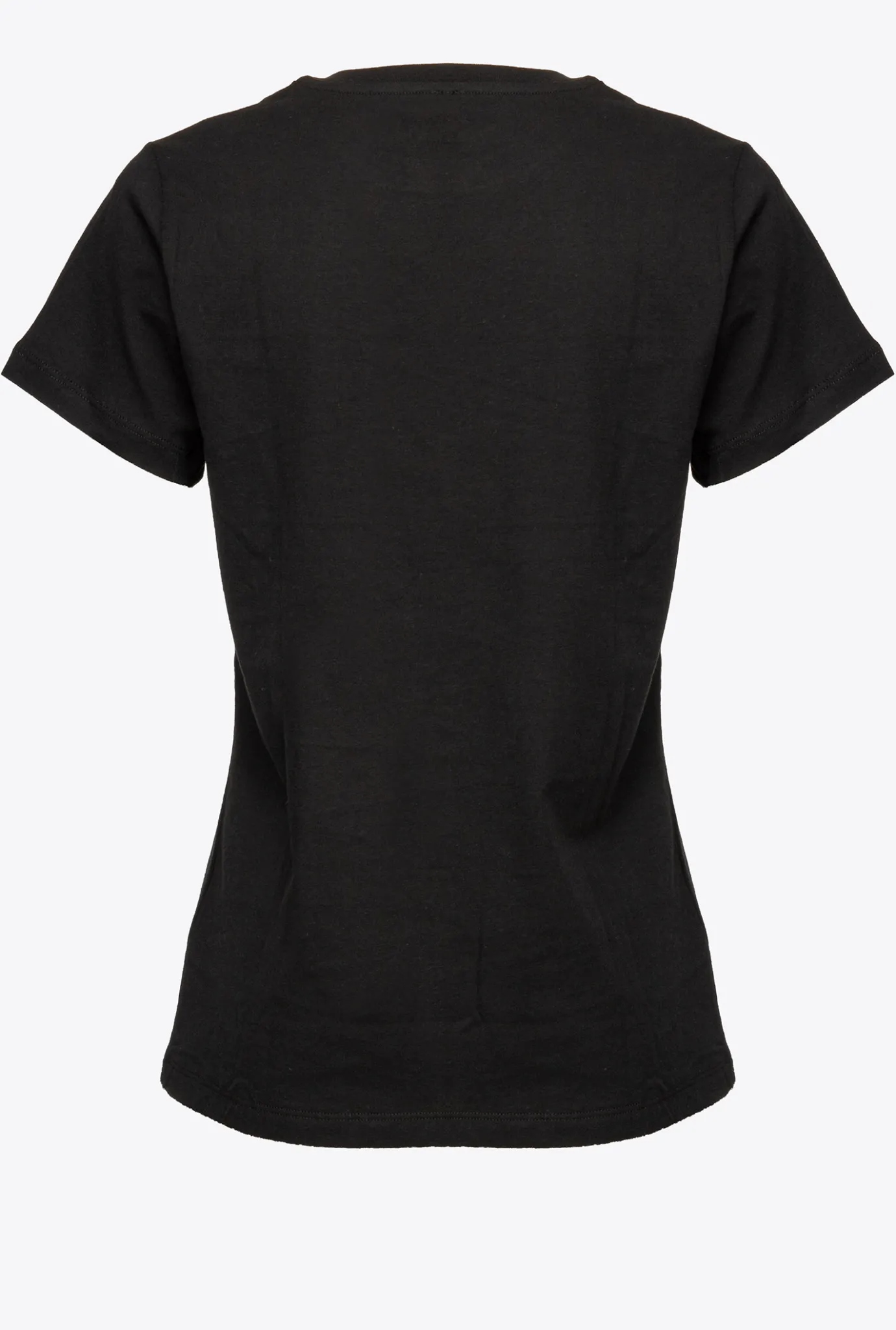 Topwear|PINKO T-Shirt A Mini Broderie Love Birds Noir Limousine