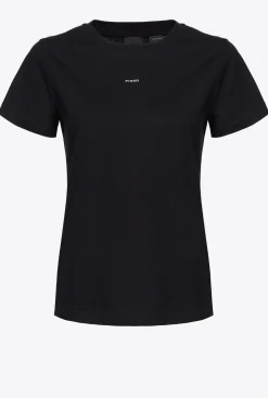 Tailleurs Et Ensembles|PINKO T-Shirt A Mini Logo Noir Limousine