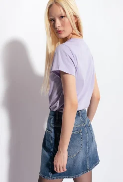 Topwear|PINKO T-Shirt A Mini Logo Lilas - Sorbet Clair