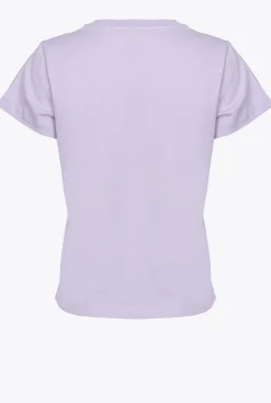 Topwear|PINKO T-Shirt A Mini Logo Lilas - Sorbet Clair