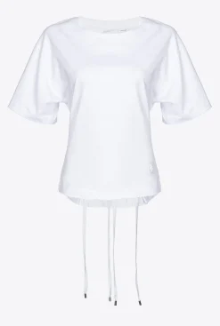 Topwear|PINKO T-Shirt Avec Lacets Au Dos Blanc Brill.
