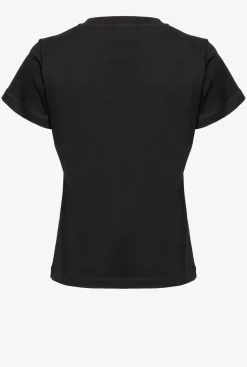 Topwear|PINKO T-Shirt Avec Petit Logo Noir Limousine