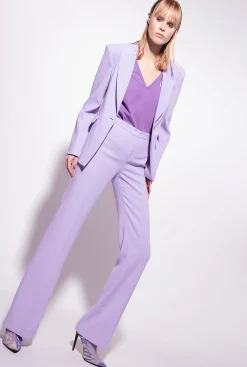 Topwear|PINKO T-Shirt Col V A Logo Lilas Lavande