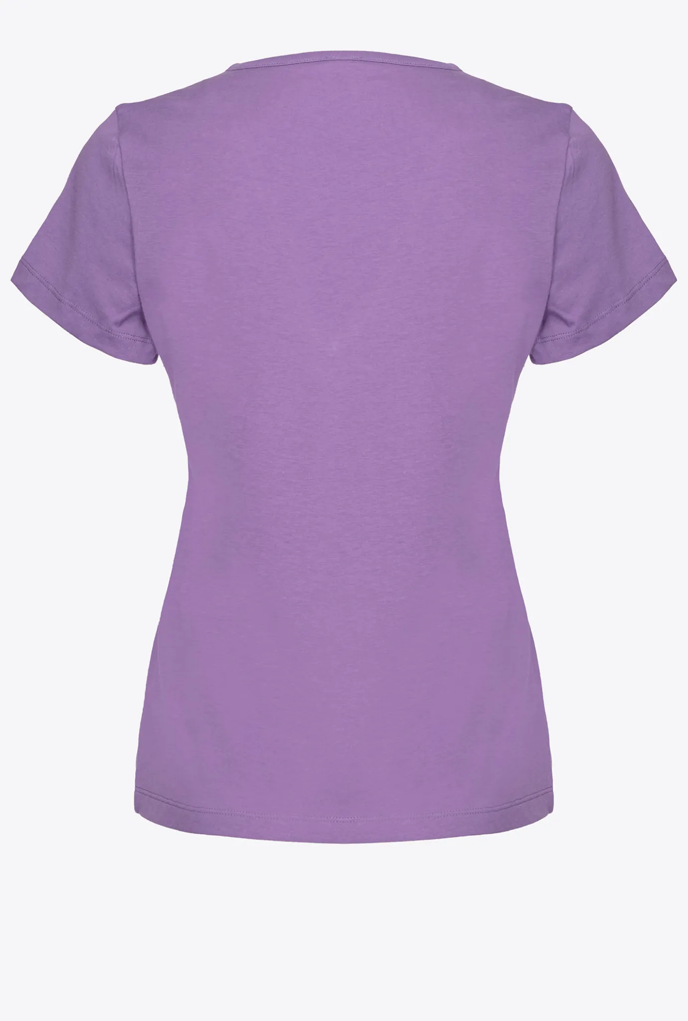 Topwear|PINKO T-Shirt Col V A Logo Lilas Lavande