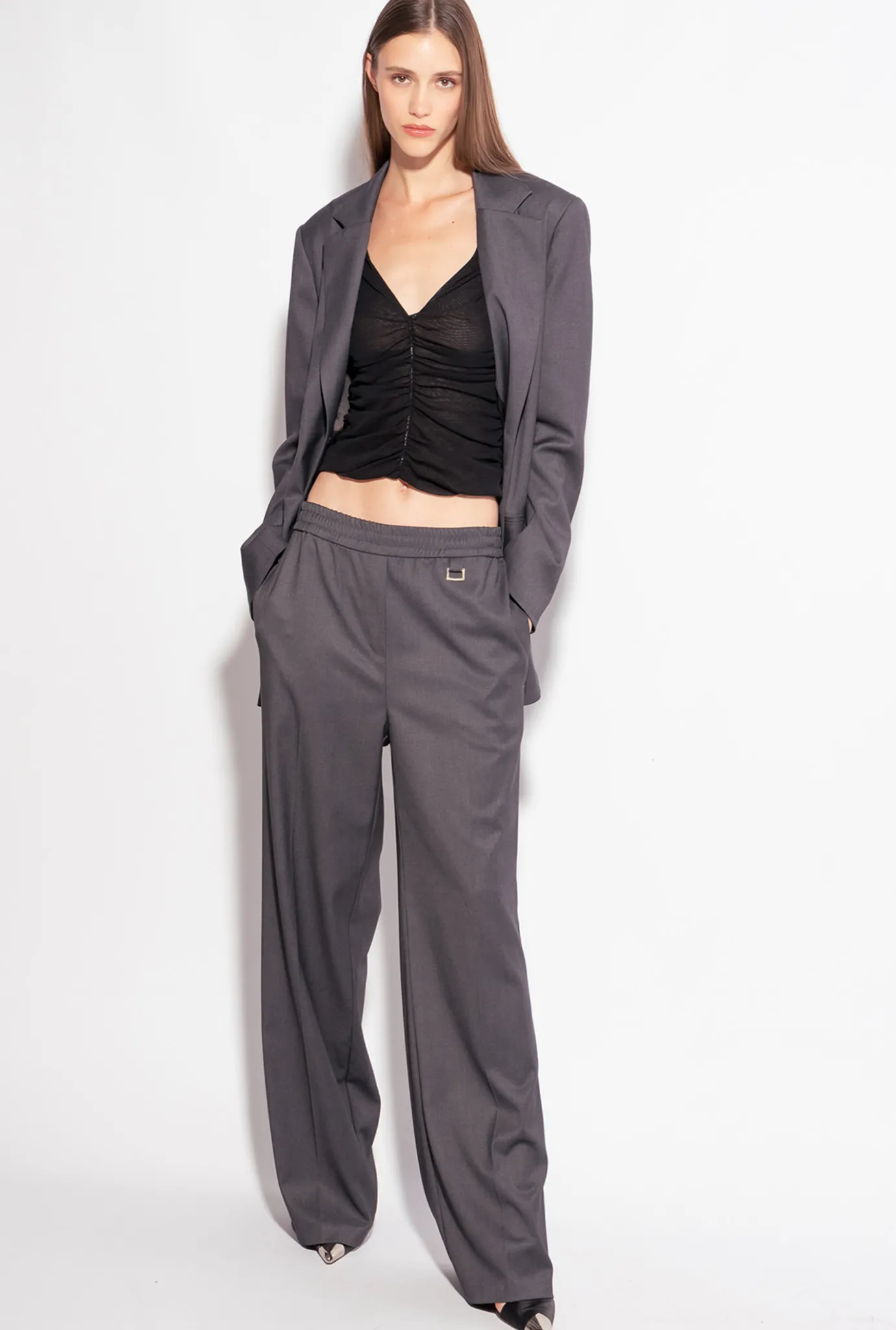 Topwear|PINKO T-Shirt En Tulle Noir Limousine