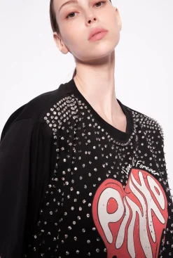 Topwear|PINKO T-Shirt Love Me Forever Noir Limousine
