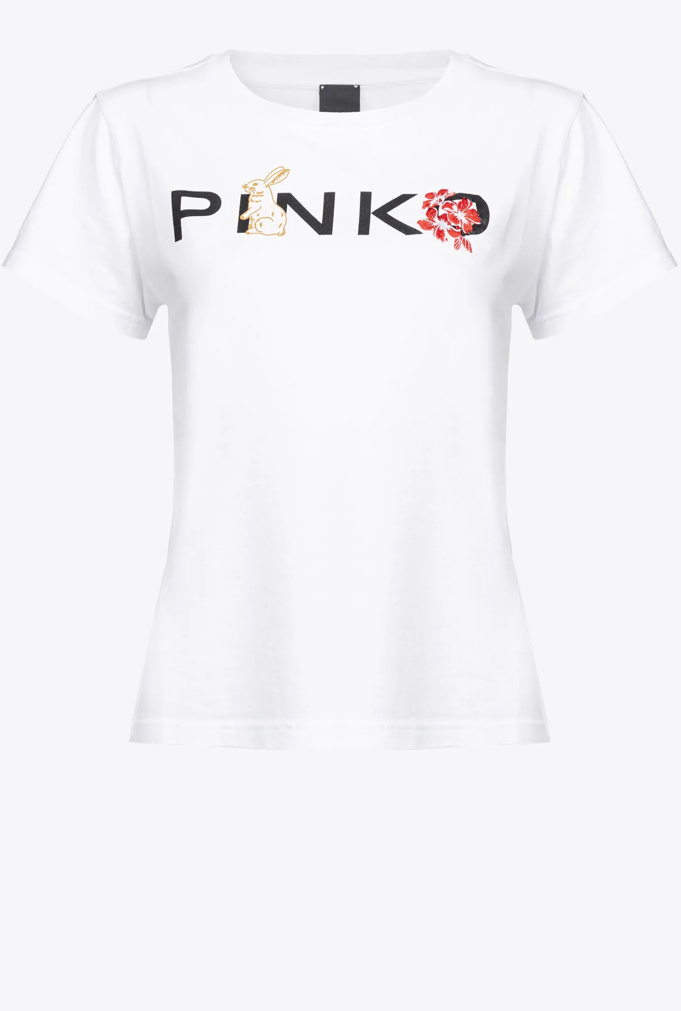 Tailleurs Et Ensembles|PINKO T-Shirt Lapin Blanc Brill.
