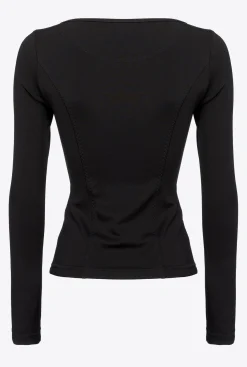 Vestes|PINKO Veste Ajustee En Neoprene Noir Limousine