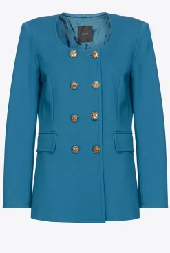 Vestes|PINKO Veste Croisee Feminine Bleu Marocain