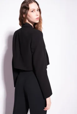 Vestes|PINKO Veste Spencer En Crepe De Polyester Noir Limousine